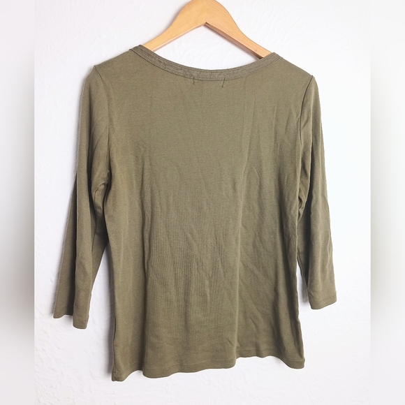 Lauren by Ralph Lauren Olive Green Top Size M - Picture 3 of 5